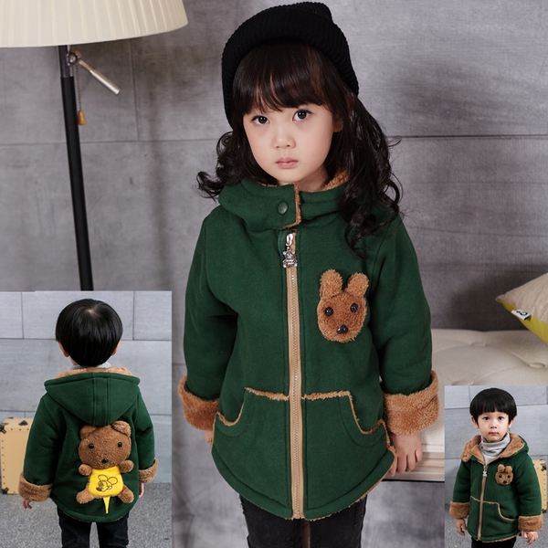 Παιδικό μπουφάν με κουκούλα για κορίτσια και αγόρια σε κίτρινο, κόκκινο και πράσινο χρώμα