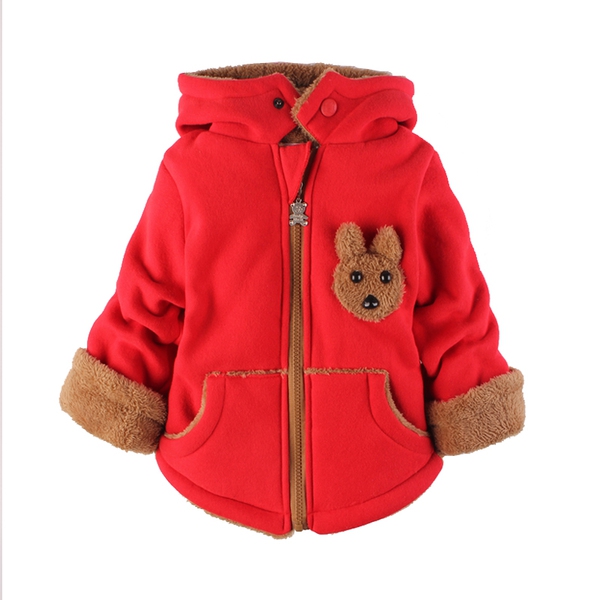 Παιδικό μπουφάν με κουκούλα για κορίτσια και αγόρια σε κίτρινο, κόκκινο και πράσινο χρώμα