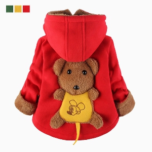 Παιδικό μπουφάν με κουκούλα για κορίτσια και αγόρια σε κίτρινο, κόκκινο και πράσινο χρώμα