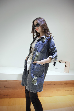 Дамско дънково пролетно яке в два модела