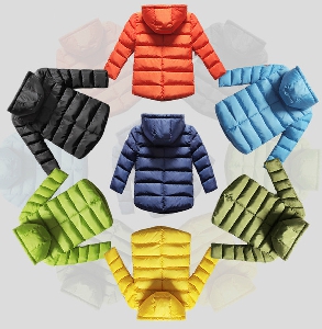 Детски зимни якета с качулка - зелени, сини жълти, черни - за момчета и момичета