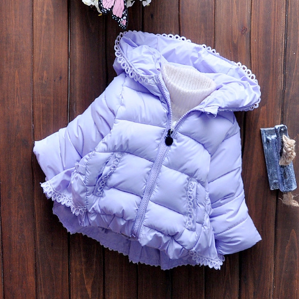 Детско зимно яке с качулка за момичета - в няколко различни цвята 