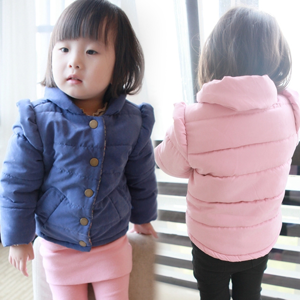 Зимно яке за малки момичета - синьо и розово