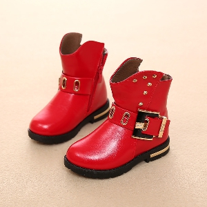 Φτηνές μπότες για κορίτσια και γυναίκες από τεχνητό δέρμα σε κόκκινο, μαύρο, ροζ χρώμα