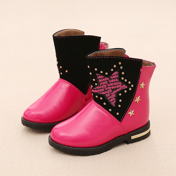 Φτηνές μπότες για κορίτσια και γυναίκες από τεχνητό δέρμα σε κόκκινο, μαύρο, ροζ χρώμα