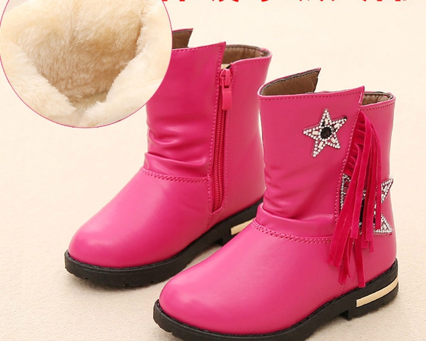 Φτηνές μπότες για κορίτσια και γυναίκες από τεχνητό δέρμα σε κόκκινο, μαύρο, ροζ χρώμα