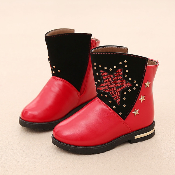 Φτηνές μπότες για κορίτσια και γυναίκες από τεχνητό δέρμα σε κόκκινο, μαύρο, ροζ χρώμα