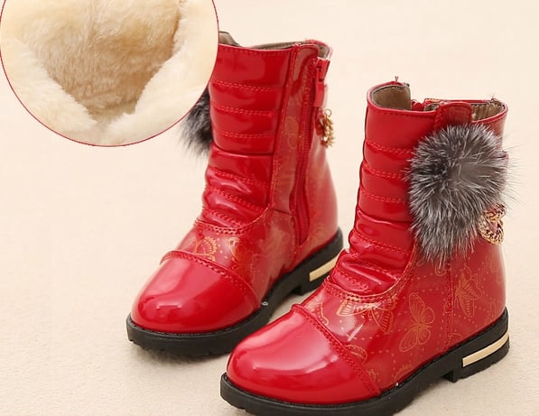 Φτηνές μπότες για κορίτσια και γυναίκες από τεχνητό δέρμα σε κόκκινο, μαύρο, ροζ χρώμα