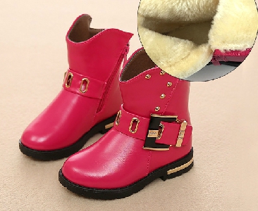 Φτηνές μπότες για κορίτσια και γυναίκες από τεχνητό δέρμα σε κόκκινο, μαύρο, ροζ χρώμα