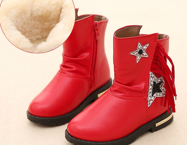 Φτηνές μπότες για κορίτσια και γυναίκες από τεχνητό δέρμα σε κόκκινο, μαύρο, ροζ χρώμα