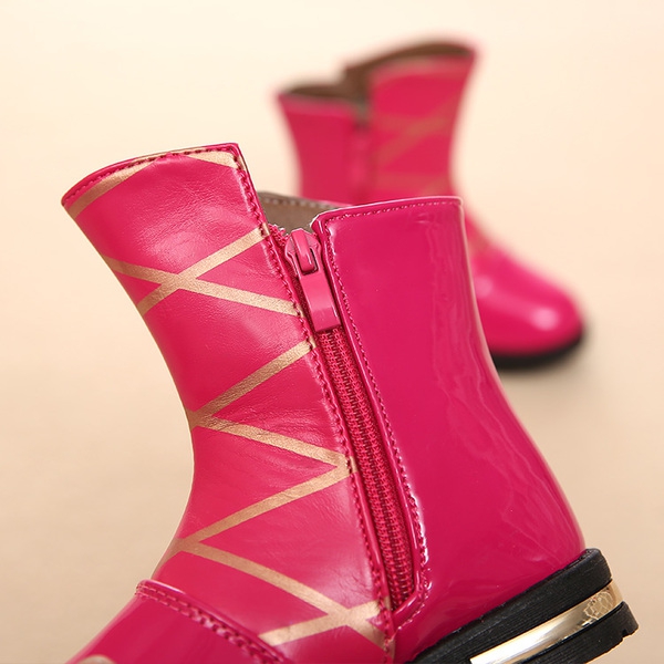 Φτηνές μπότες για κορίτσια και γυναίκες από τεχνητό δέρμα σε κόκκινο, μαύρο, ροζ χρώμα