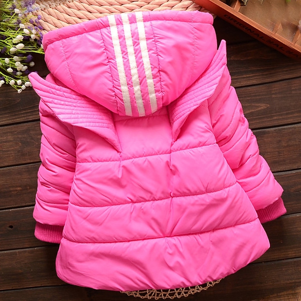 Детски зимни якета с кaчулка - розово, зелено - за момичета до 4 години