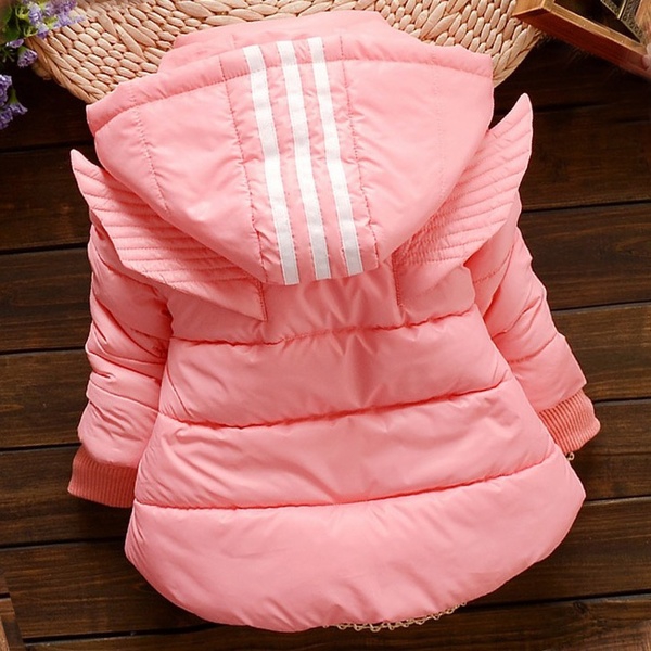 Детски зимни якета с кaчулка - розово, зелено - за момичета до 4 години