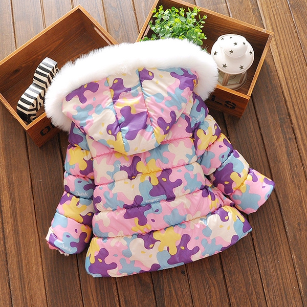 Детски зимни якета с кaчулка - розово, зелено - за момичета до 4 години