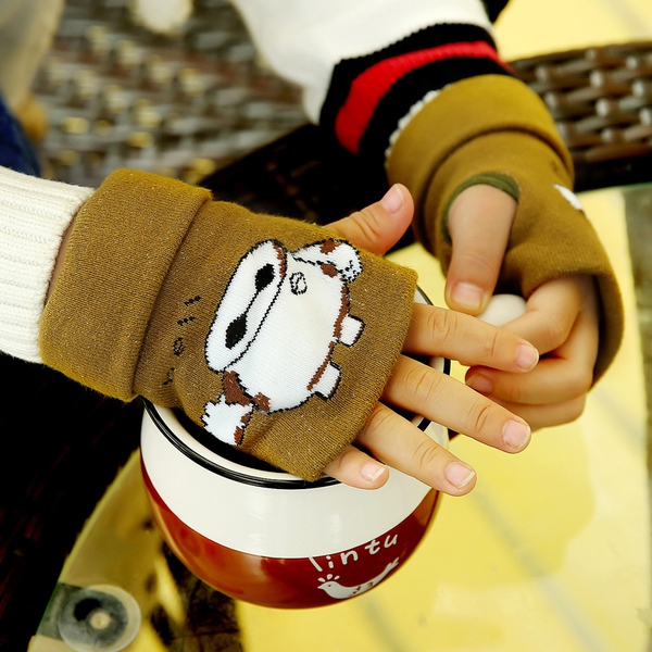 Детски стилни зимни ръкавици в различни цветови модела