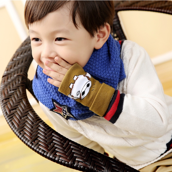 Детски стилни зимни ръкавици в различни цветови модела