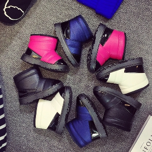 Παιδικές χειμωνιάτικες μπότες για κορίτσια - ροζ, μαύρο, λευκό, μπλε