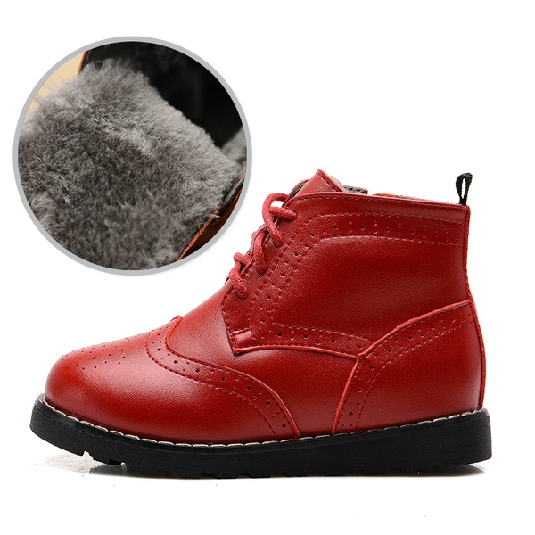 Детски зимни ботуши за момичета - различни модели - червени, черни