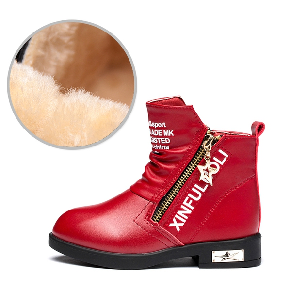 Детски зимни ботуши за момичета - различни модели - червени, черни