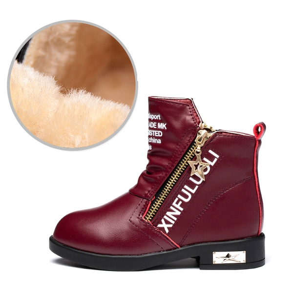 Детски зимни ботуши за момичета - различни модели - червени, черни