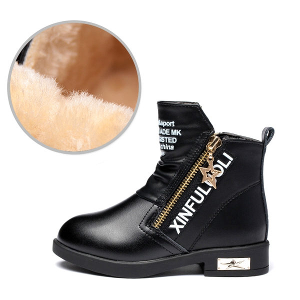 Детски зимни ботуши за момичета - различни модели - червени, черни