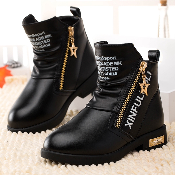 Детски зимни ботуши за момичета - различни модели - червени, черни