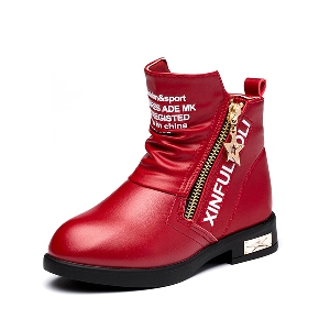 Παιδικές χειμωνιάτικες μπότες για κορίτσια - διαφορετικά μοντέλα σε κόκκινο και μαύρο χρώμα