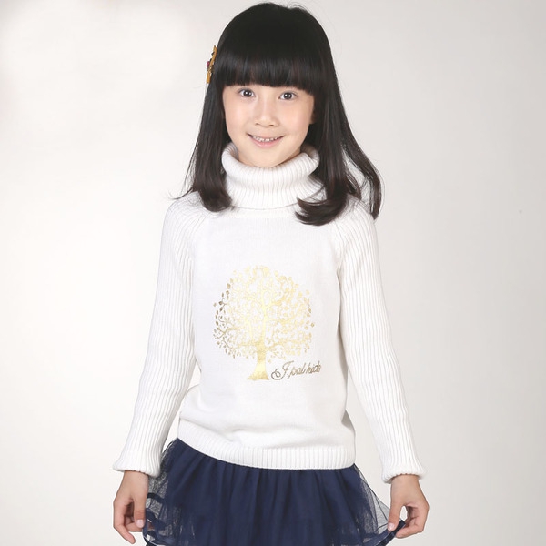 Детски пуловер за момичета в различни цвеотове - лилав, червен, бял, черен