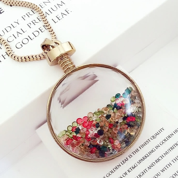 Дамски огърлици с цветни кристали