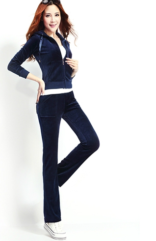 Дамски стилен и елегантен комплект от блуза и панталони - различни модели - сини, червени, оранжеви, лилави