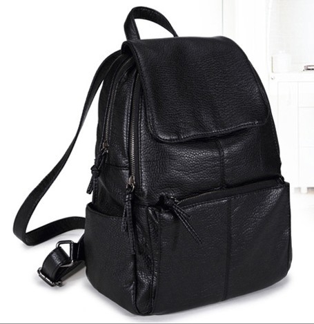 Дамска раница от еко кожа - черна един модел