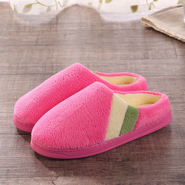 Дамски есенни, зимни и пролетни плюшени домашни чехли - червени, лилави, кафави, сини