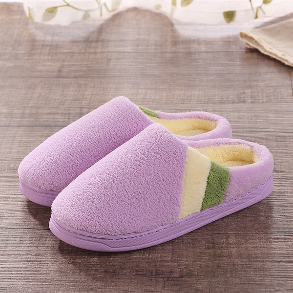 Дамски есенни, зимни и пролетни плюшени домашни чехли - червени, лилави, кафави, сини