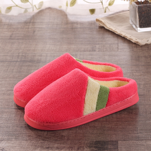 Дамски есенни, зимни и пролетни плюшени домашни чехли - червени, лилави, кафави, сини