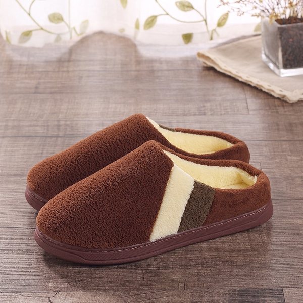 Дамски есенни, зимни и пролетни плюшени домашни чехли - червени, лилави, кафави, сини