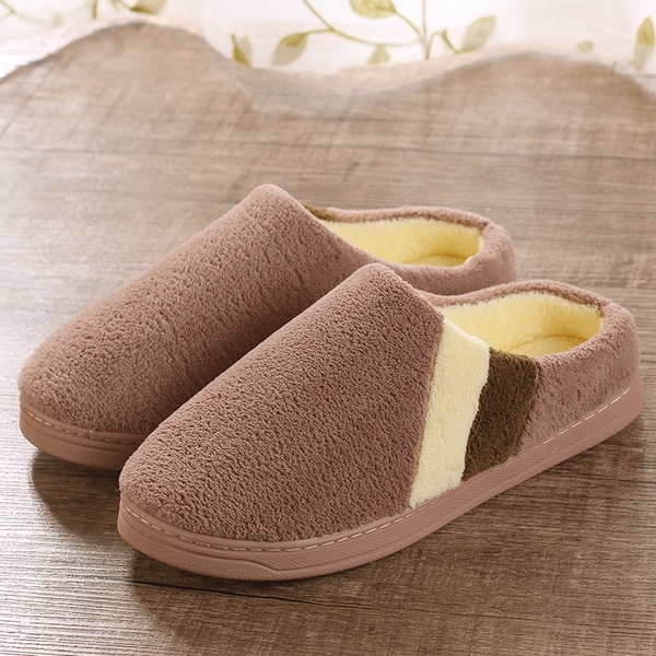 Дамски есенни, зимни и пролетни плюшени домашни чехли - червени, лилави, кафави, сини