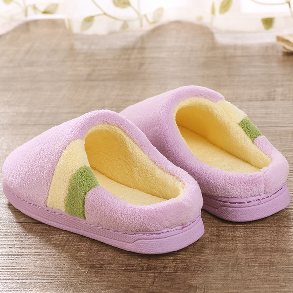 Дамски есенни, зимни и пролетни плюшени домашни чехли - червени, лилави, кафави, сини