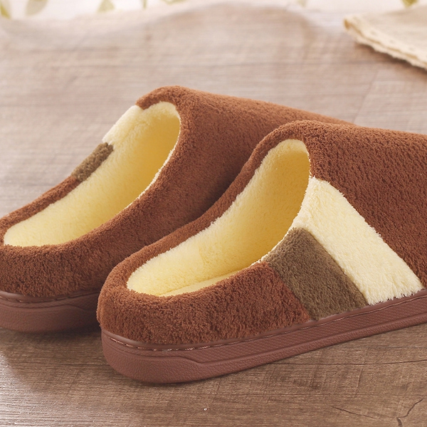 Дамски есенни, зимни и пролетни плюшени домашни чехли - червени, лилави, кафави, сини