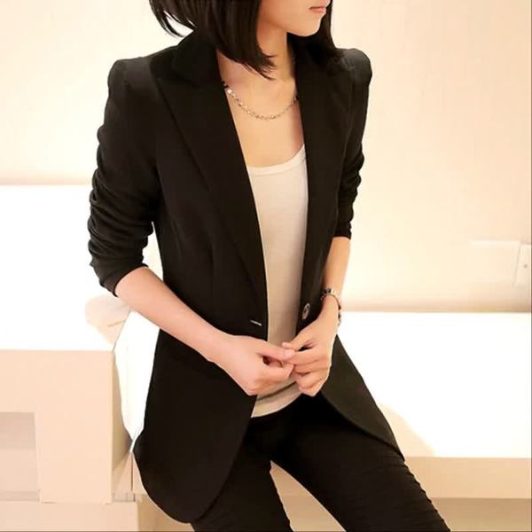 Дамско пролетно сако - черно и синьо