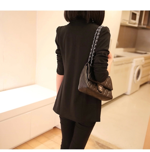 Дамско пролетно сако - черно и синьо