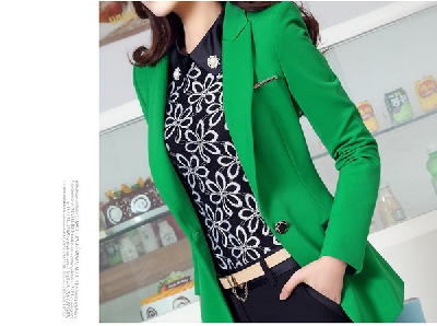Дамско сако - пролетно и есенно - зелено и черно - модерно, стилно в различни размери