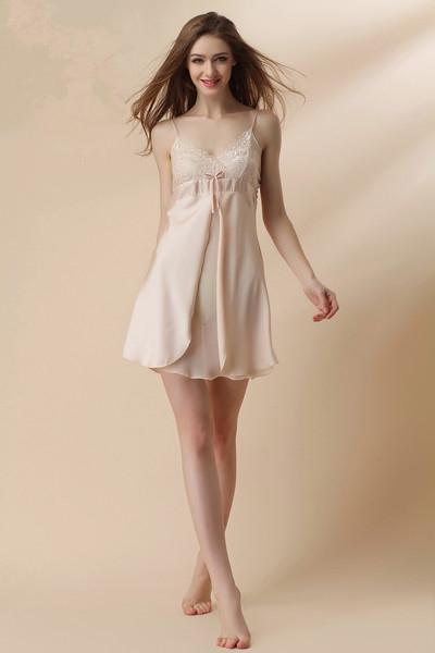 Дамска летна пижама - копринена рокля в различни топ цветове