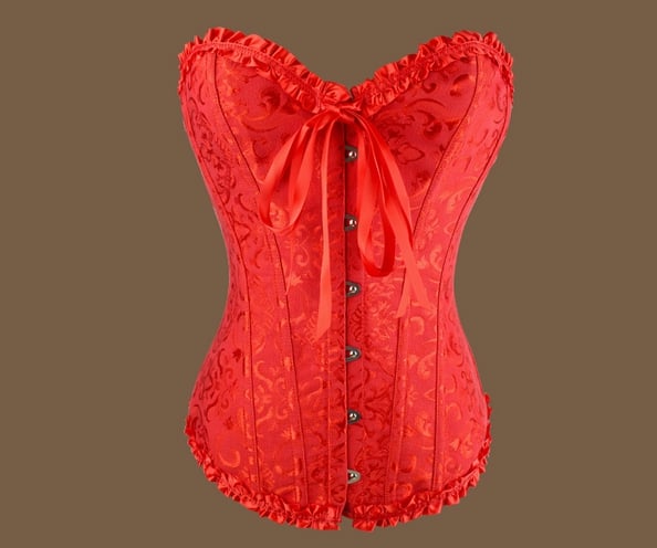 Корсет без презрамки в сив,бял,черен и червен цвят