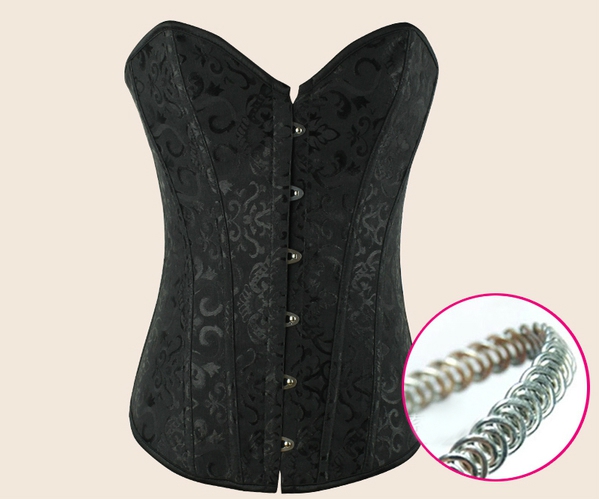 Корсет без презрамки в сив,бял,черен и червен цвят