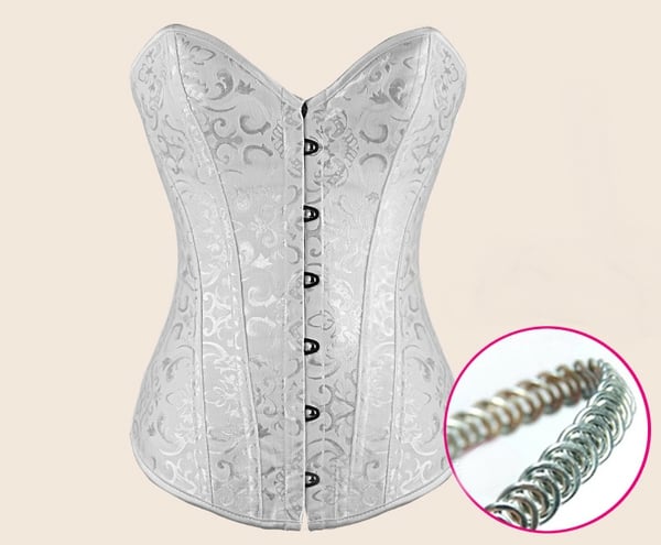 Корсет без презрамки в сив,бял,черен и червен цвят