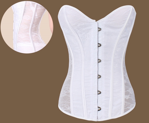 Корсет без презрамки в сив,бял,черен и червен цвят