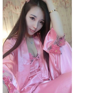 Дамска нощница от две части - стилна и лятна в няколко топ модела - син, сив, червен, розов