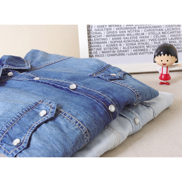 Дамски дънкови ризи есенни и пролетни - светлосини и тъмносини