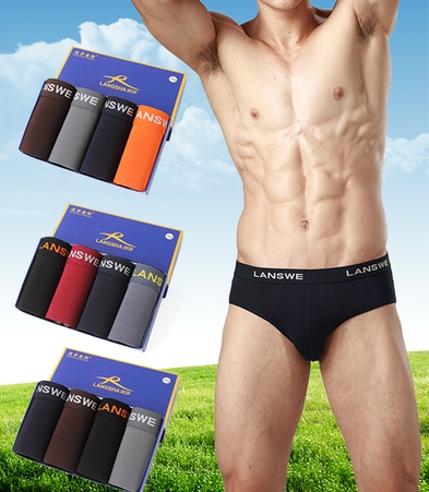 Комплект модерно мъжко бельо - 4 броя боксерки - червени, оранжеви, сиви, кафяви - различни комбинации