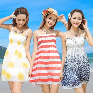 Дамски модерни плажни лятни рокли в различни топ модели